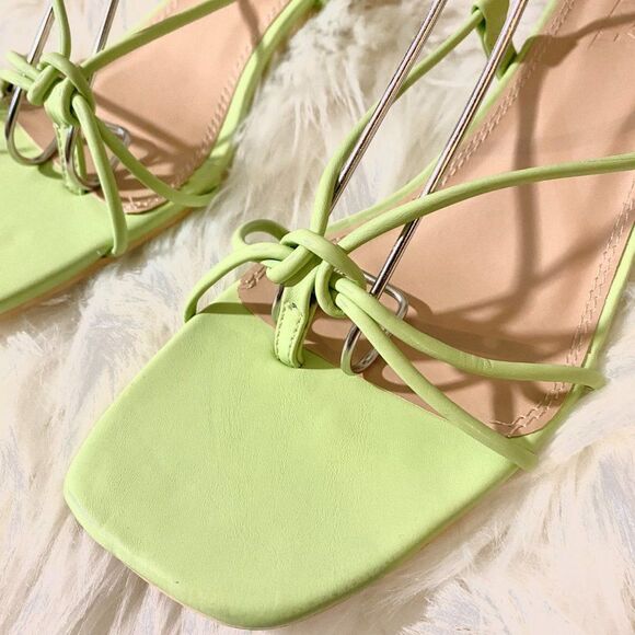 ZARA GREEN HEELED STRAPPY SANDALS - Picture 4 of 12